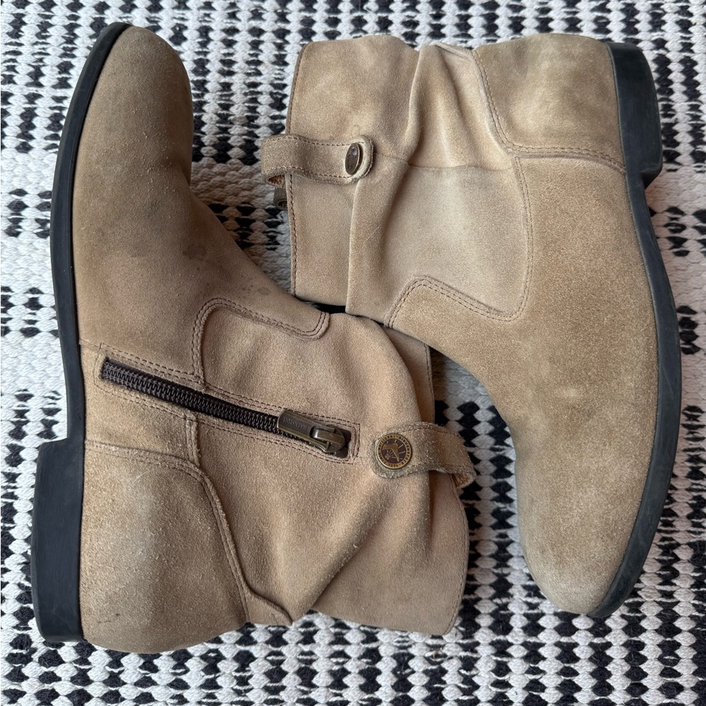 Birkenstock Sarnia Suede Ankle Boots Taupe Slouch Zip | Size 37 US 6/6.5 - Picture 7 of 12